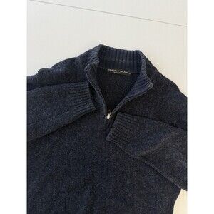 Daniele Blasi Mens Knit Sweater Size Medium Made In Italy Wool Nylon Blend 1/4 z